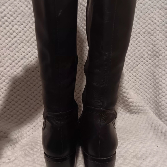 Franco Sarto Black Leather Knee-High Boots size 10 - Picture 7 of 12